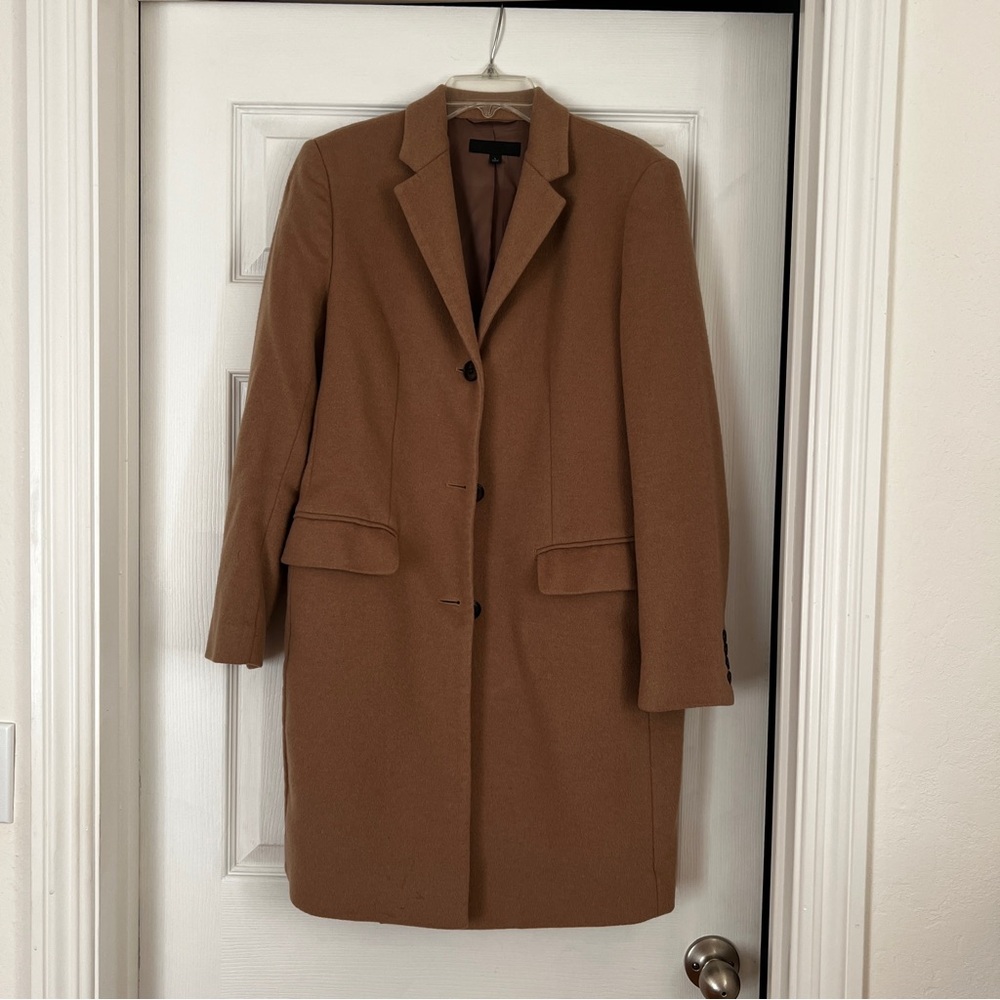 Uniqlo Long Winter Coat Tan Caramel Color Cute Fit